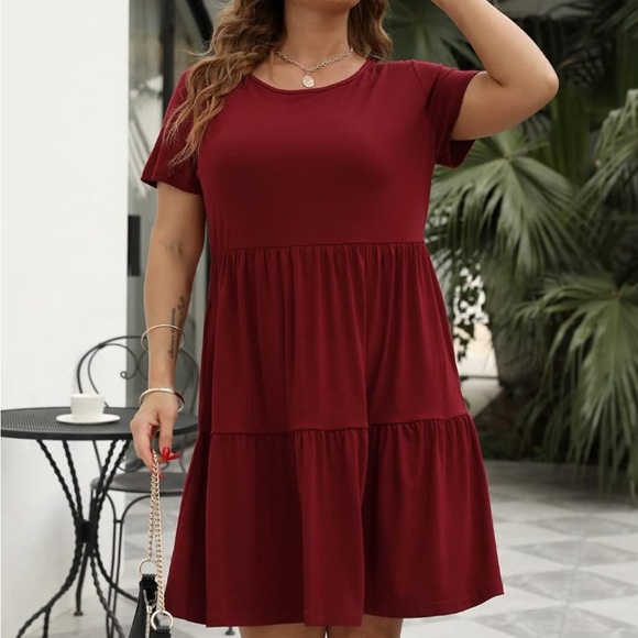 NWT Nemidor Women's Short Sleeve Plus Size Plain T-Shirt dress SZ 18 - Picture 5 of 10